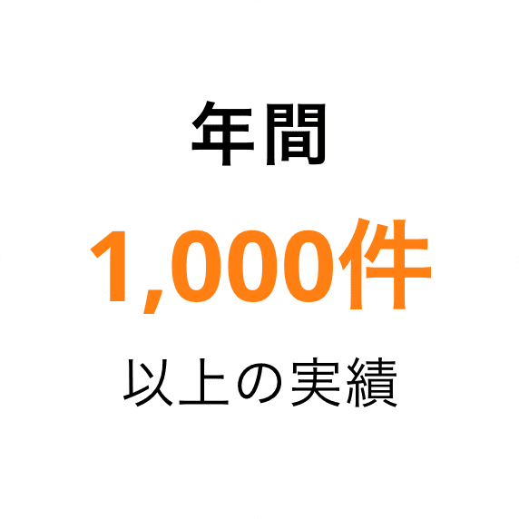 年間 1,000件 以上の実績